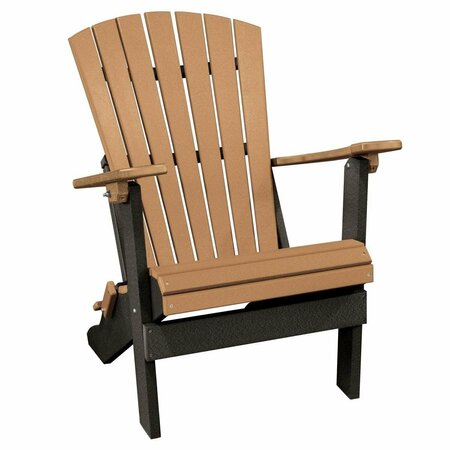INVERNACULO Folding Adirondack Chair with Black Base, Cedar IN2754810